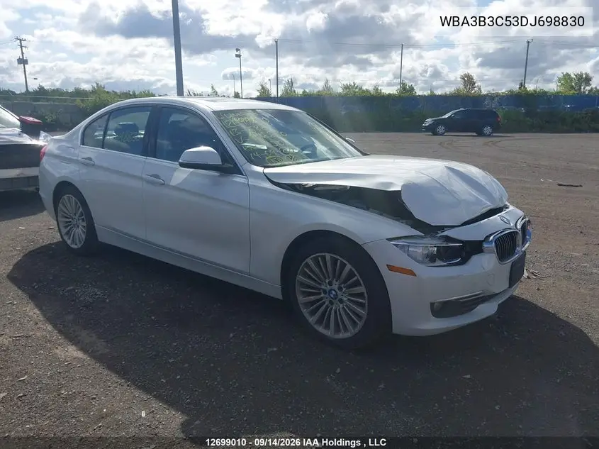 BMW 3ER 2013, VIN WBA3B3C53DJ698830