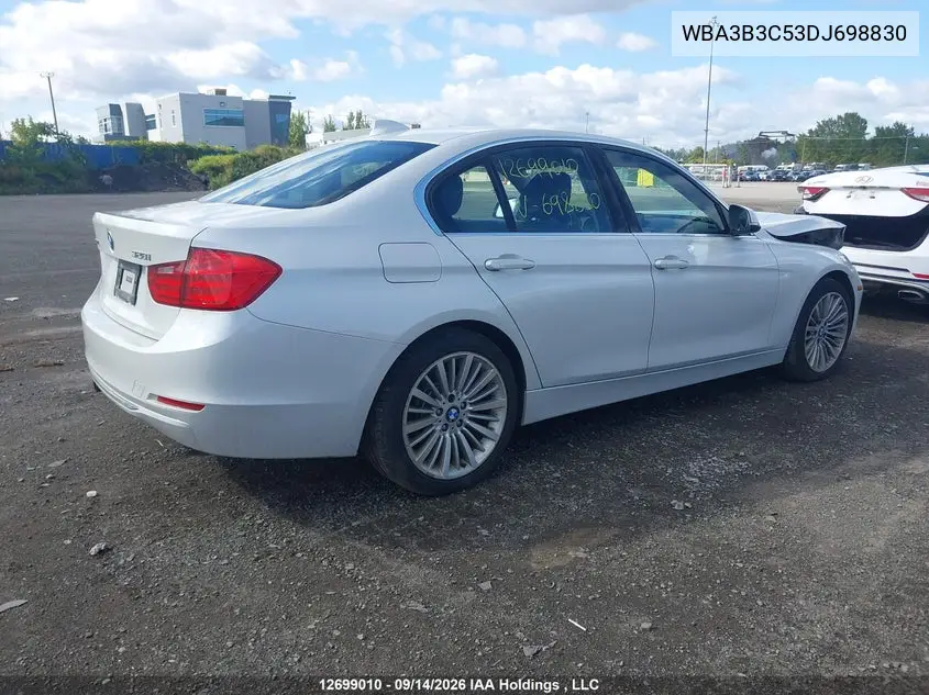 2013 BMW 3ER VIN WBA3B3C53DJ698830 — фото 4