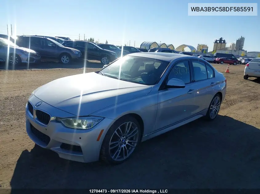 2013 BMW 3ER VIN WBA3B9C58DF585591 — фото 2