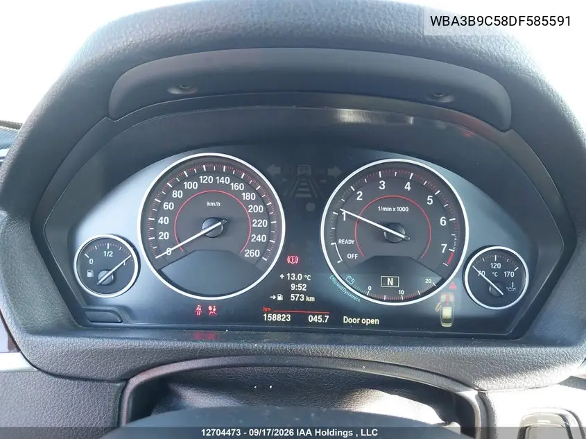 2013 BMW 3ER VIN WBA3B9C58DF585591 — фото 7