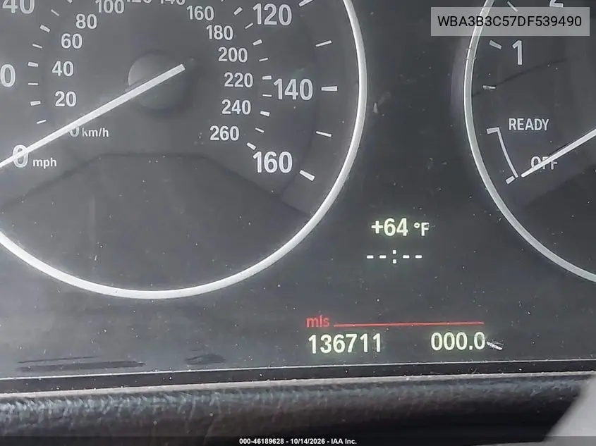 2013 BMW 3ER VIN WBA3B3C57DF539490 — фото 14