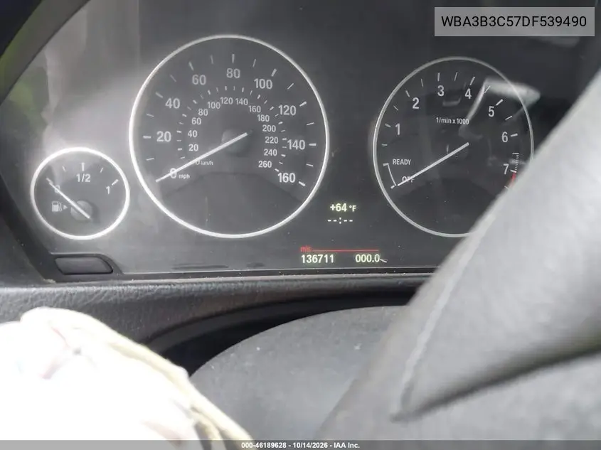 2013 BMW 3ER VIN WBA3B3C57DF539490 — фото 7