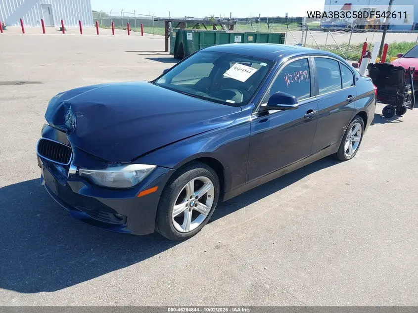 2013 BMW 3ER VIN WBA3B3C58DF542611 — фото 2