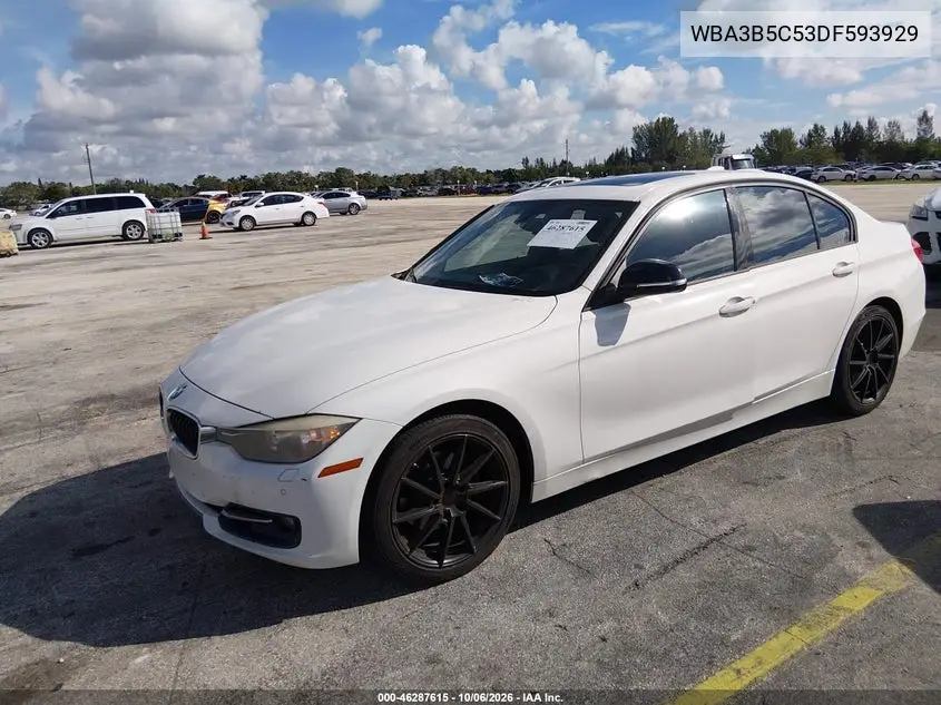 2013 BMW 3ER VIN WBA3B5C53DF593929 — фото 2