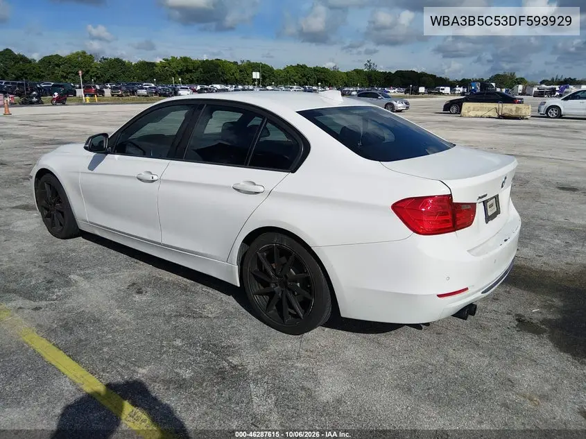 2013 BMW 3ER VIN WBA3B5C53DF593929 — фото 3