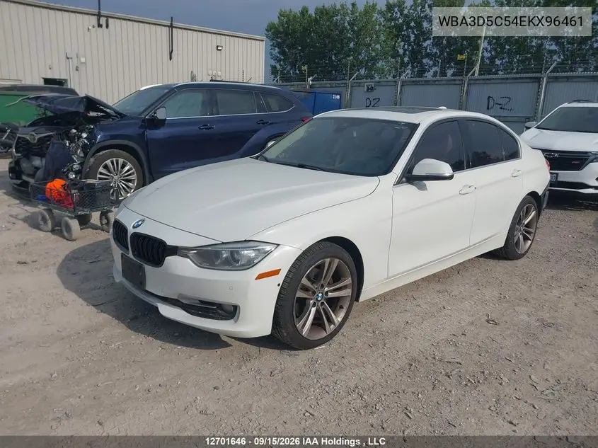 2014 BMW 3ER VIN WBA3D5C54EKX96461 — фото 2