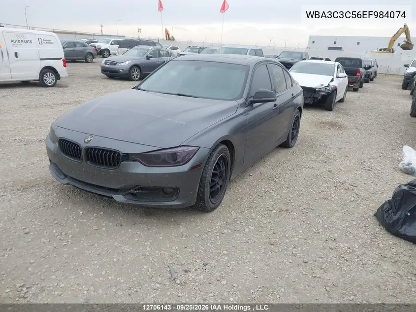 2014 BMW 3ER VIN WBA3C3C56EF984074 — фото 2