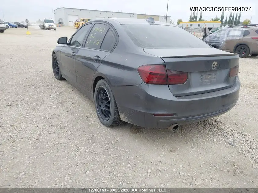 2014 BMW 3ER VIN WBA3C3C56EF984074 — фото 3