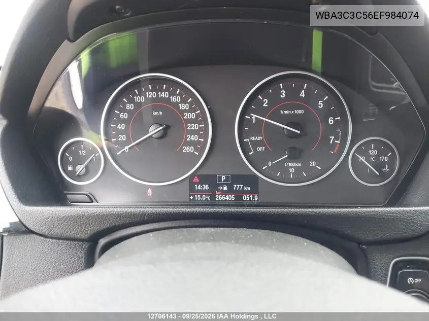 2014 BMW 3ER VIN WBA3C3C56EF984074 — фото 7