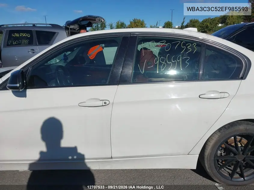 2014 BMW 3ER VIN WBA3C3C52EF985593 — фото 15