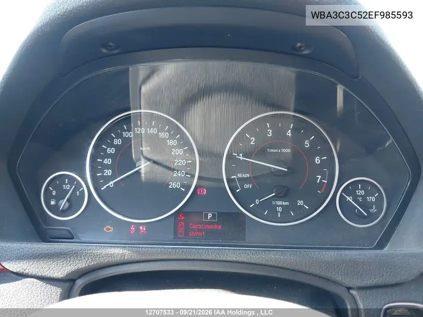 2014 BMW 3ER VIN WBA3C3C52EF985593 — фото 7