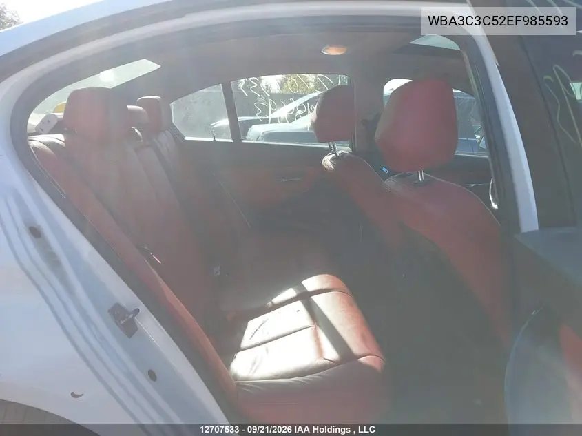 2014 BMW 3ER VIN WBA3C3C52EF985593 — фото 8