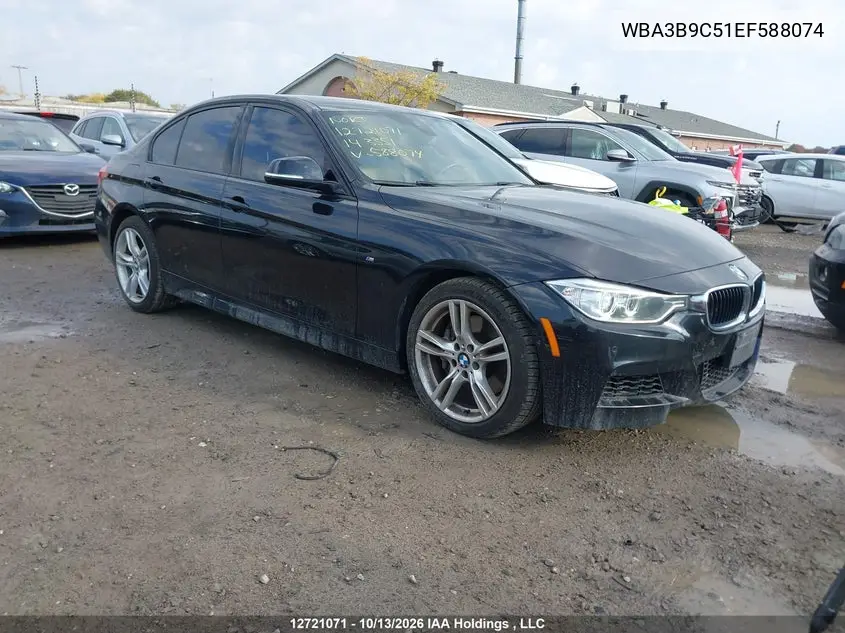 BMW 3ER 2014, VIN WBA3B9C51EF588074