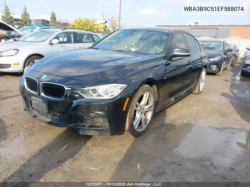 2014 BMW 3ER VIN WBA3B9C51EF588074 — фото 2