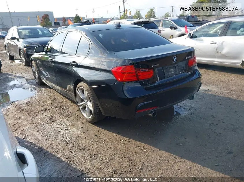 2014 BMW 3ER VIN WBA3B9C51EF588074 — фото 3