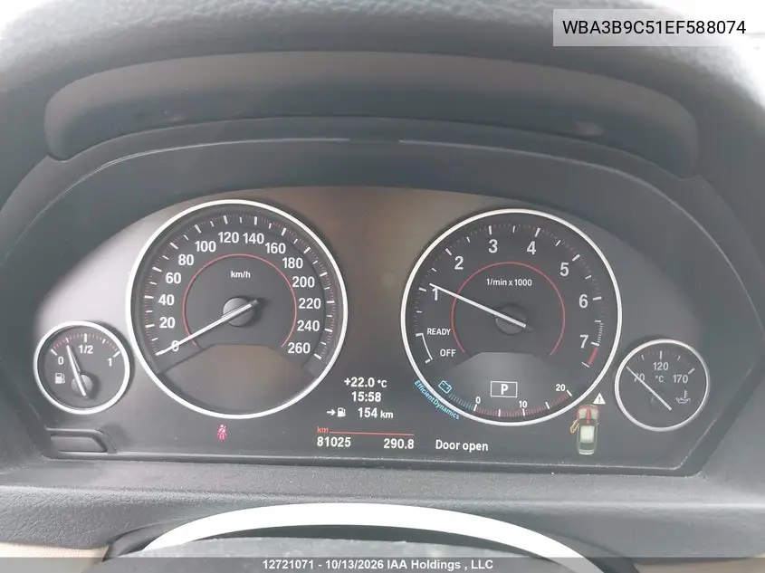 2014 BMW 3ER VIN WBA3B9C51EF588074 — фото 7