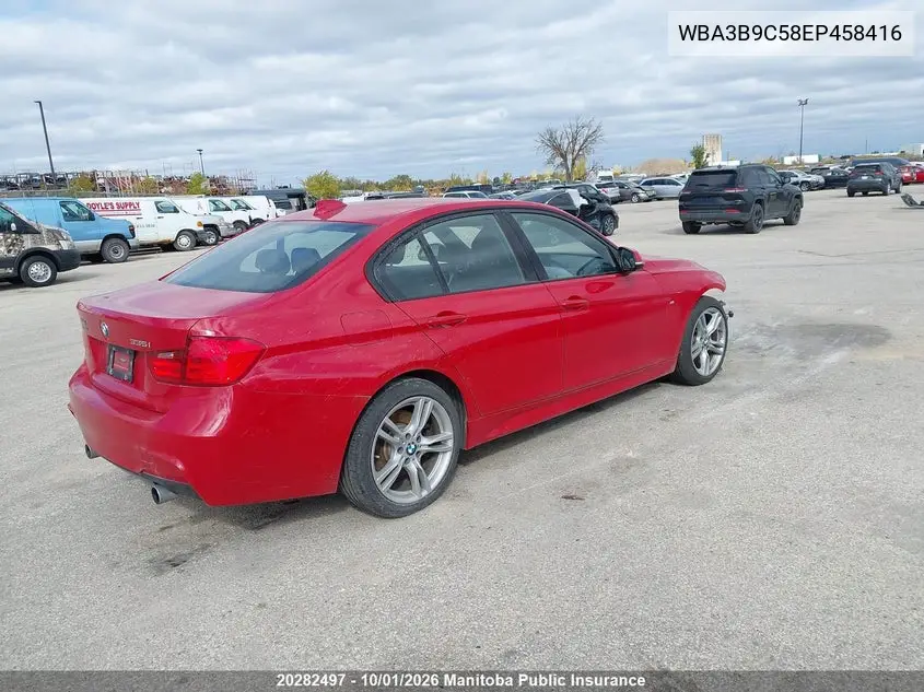 2014 BMW 3ER VIN WBA3B9C58EP458416 — фото 4