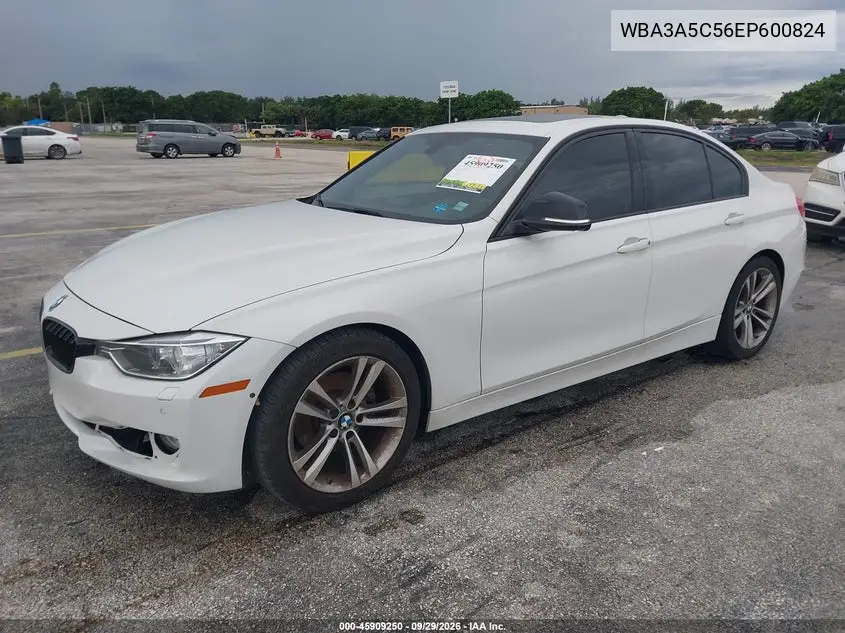2014 BMW 3ER VIN WBA3A5C56EP600824 — фото 2