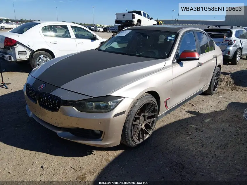 2014 BMW 3ER VIN WBA3B1G58ENT00603 — фото 2