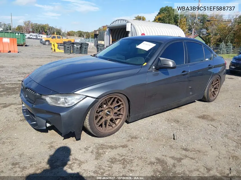 2014 BMW 3ER VIN WBA3B9C51EF588737 — фото 2