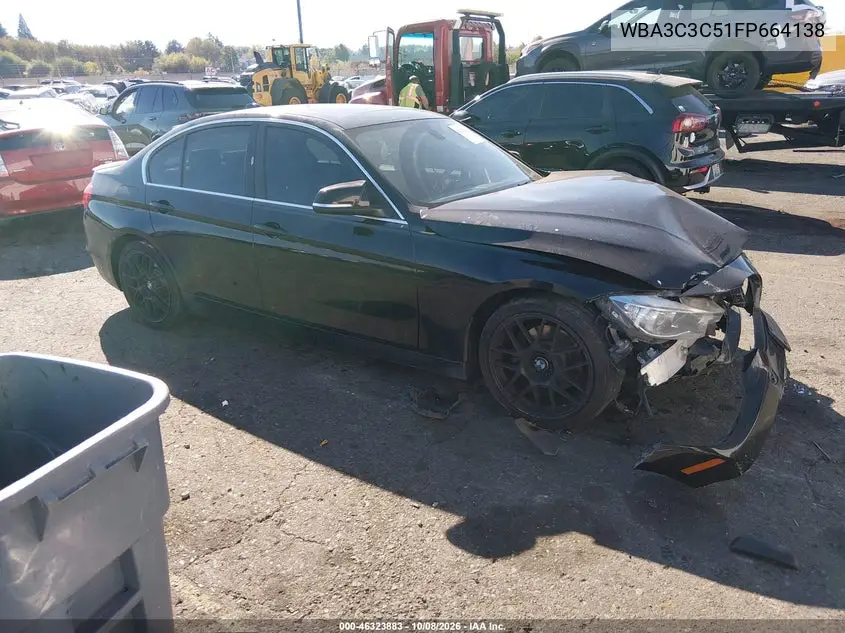 BMW 3ER 2015, VIN WBA3C3C51FP664138