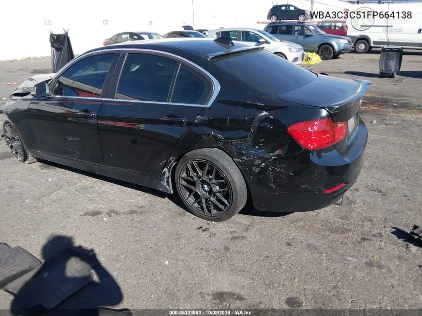 2015 BMW 3ER VIN WBA3C3C51FP664138 — фото 3