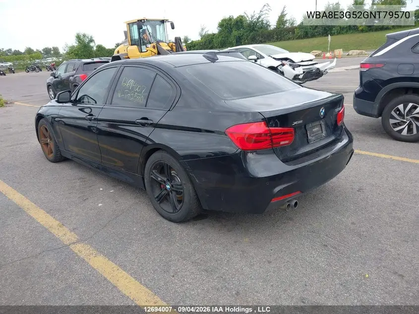 2016 BMW 3ER VIN WBA8E3G52GNT79570 — фото 3