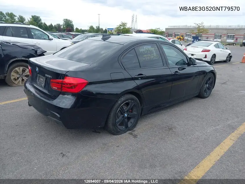 2016 BMW 3ER VIN WBA8E3G52GNT79570 — фото 4