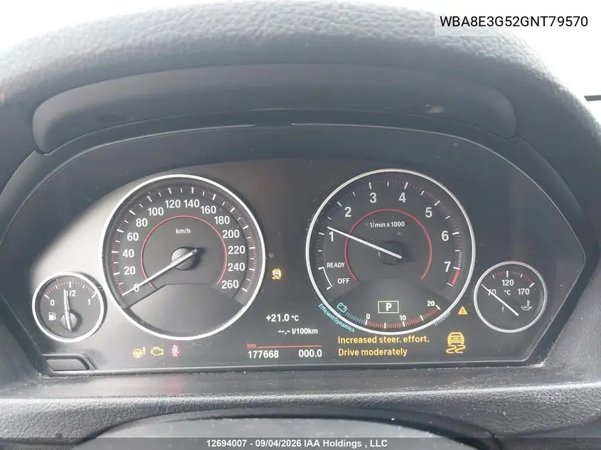 2016 BMW 3ER VIN WBA8E3G52GNT79570 — фото 7