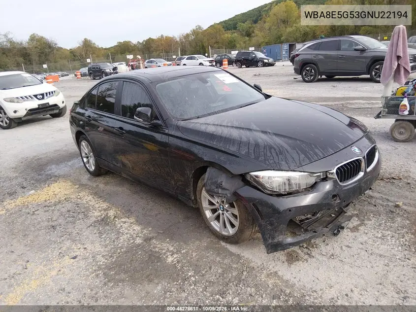 BMW 3ER 2016, VIN WBA8E5G53GNU22194