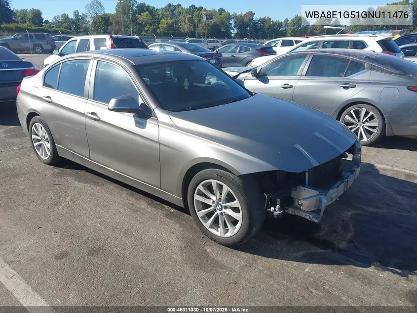 BMW 3ER 2016, VIN WBA8E1G51GNU11476