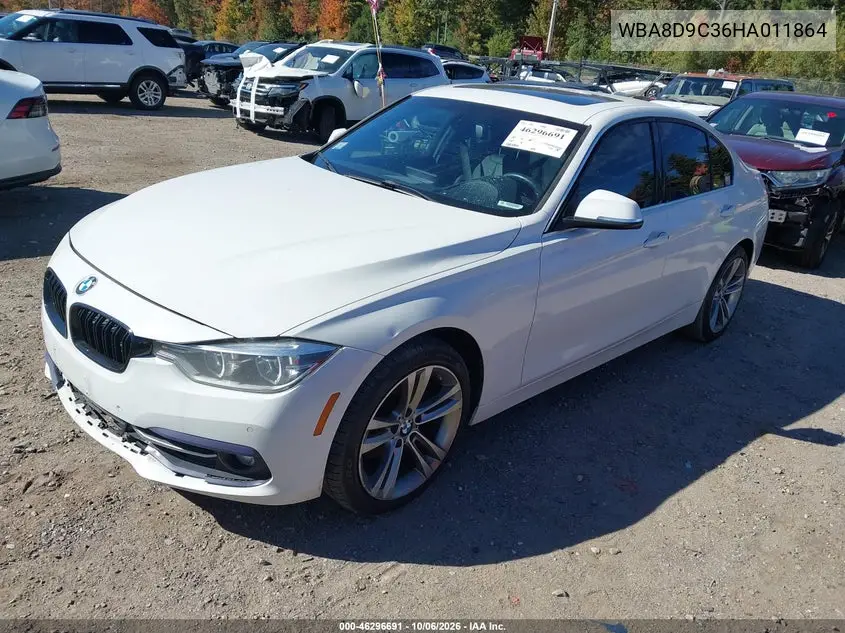 2017 BMW 3ER VIN WBA8D9C36HA011864 — фото 2