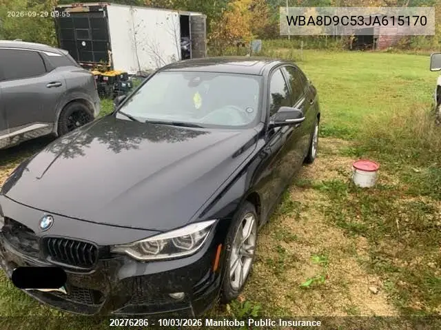 2018 BMW 3ER VIN WBA8D9C53JA615170 — фото 2