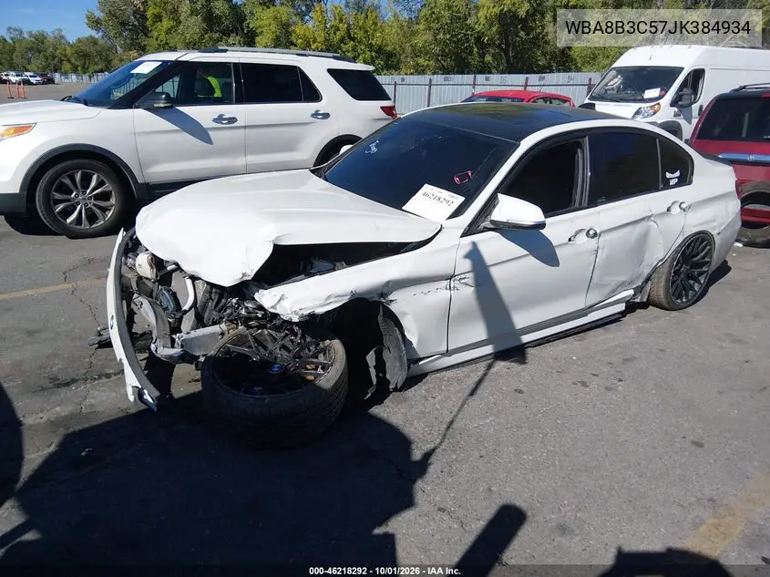 2018 BMW 3ER VIN WBA8B3C57JK384934 — фото 2