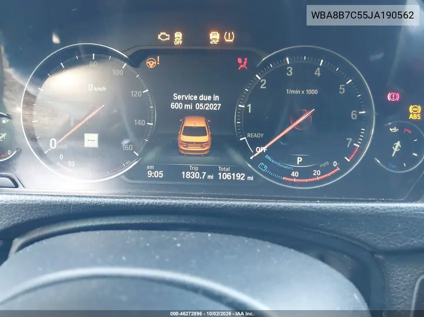 2018 BMW 3ER VIN WBA8B7C55JA190562 — фото 7