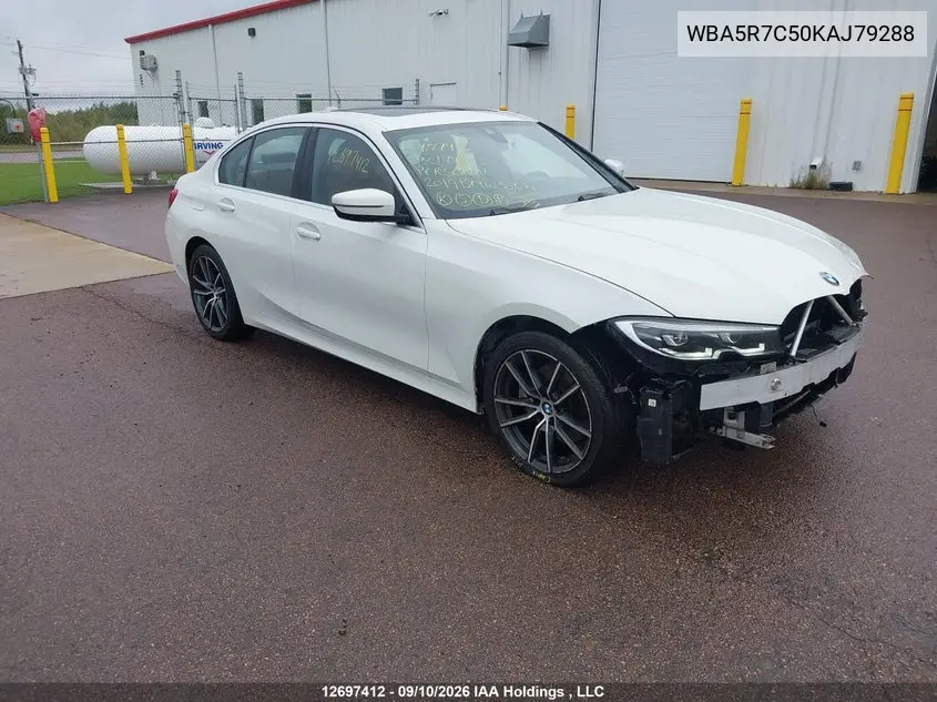 BMW 3ER 2019, VIN WBA5R7C50KAJ79288