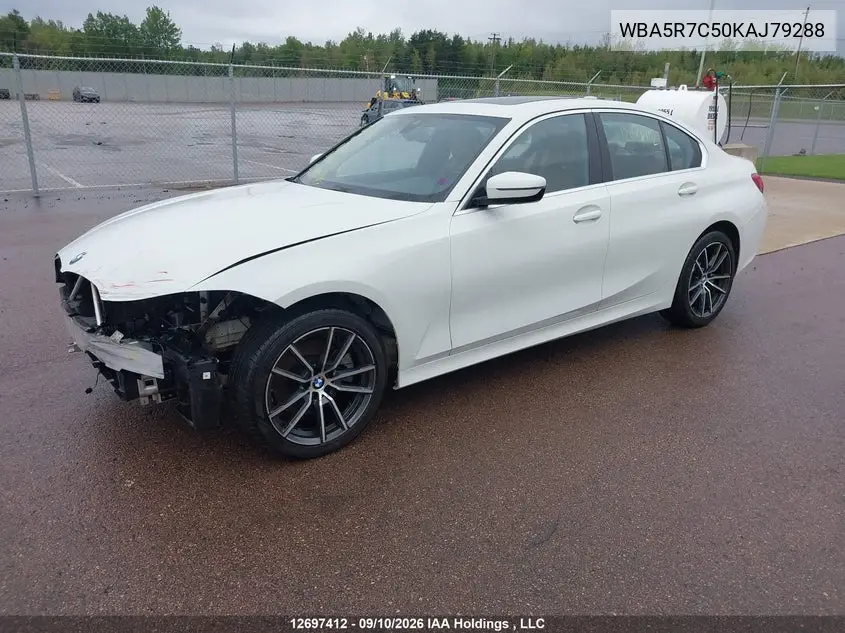 2019 BMW 3ER VIN WBA5R7C50KAJ79288 — фото 2