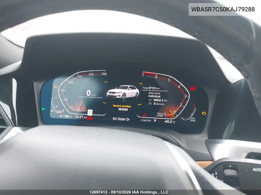2019 BMW 3ER VIN WBA5R7C50KAJ79288 — фото 7