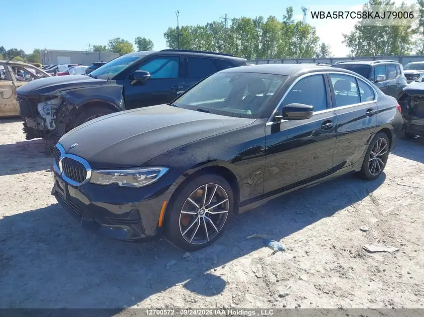 2019 BMW 3ER VIN WBA5R7C58KAJ79006 — фото 2