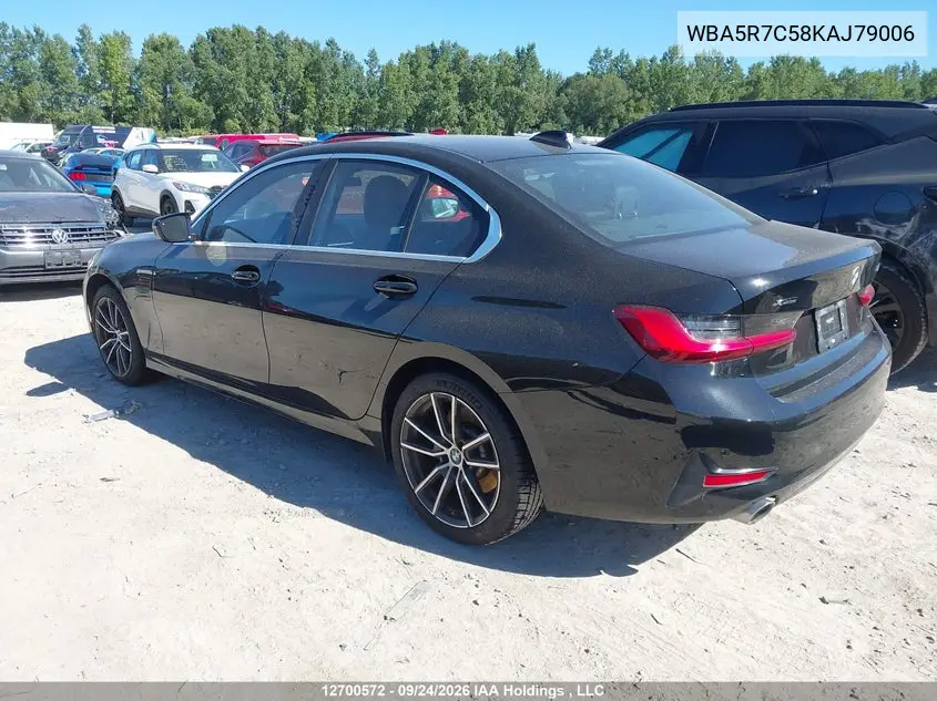2019 BMW 3ER VIN WBA5R7C58KAJ79006 — фото 3
