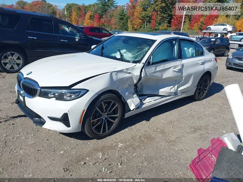 2019 BMW 3ER VIN WBA5R7C51KAJ85407 — фото 2