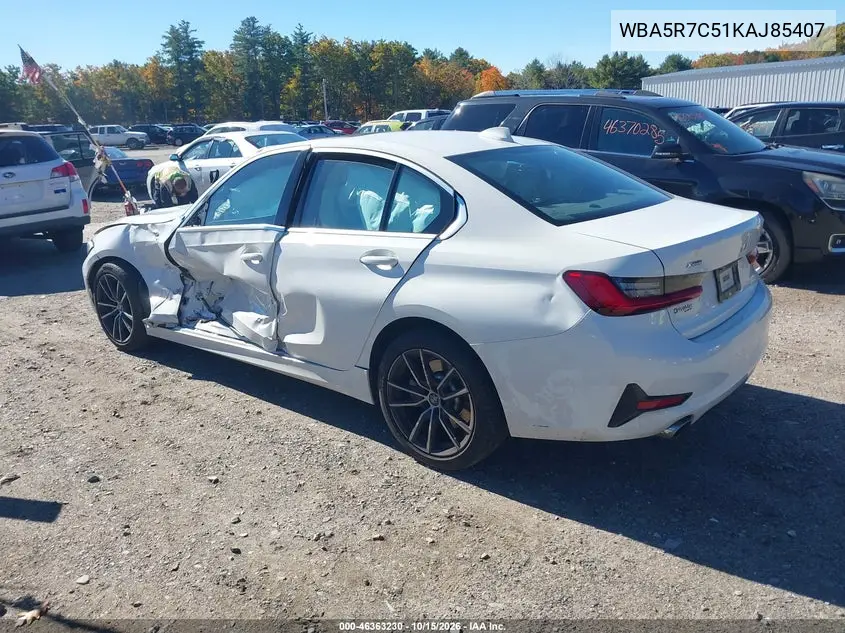 2019 BMW 3ER VIN WBA5R7C51KAJ85407 — фото 3