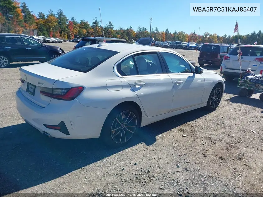 2019 BMW 3ER VIN WBA5R7C51KAJ85407 — фото 4