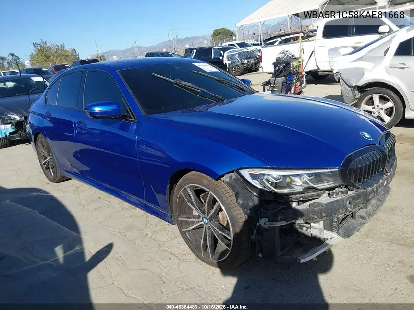 BMW 3ER 2019, VIN WBA5R1C58KAE81668
