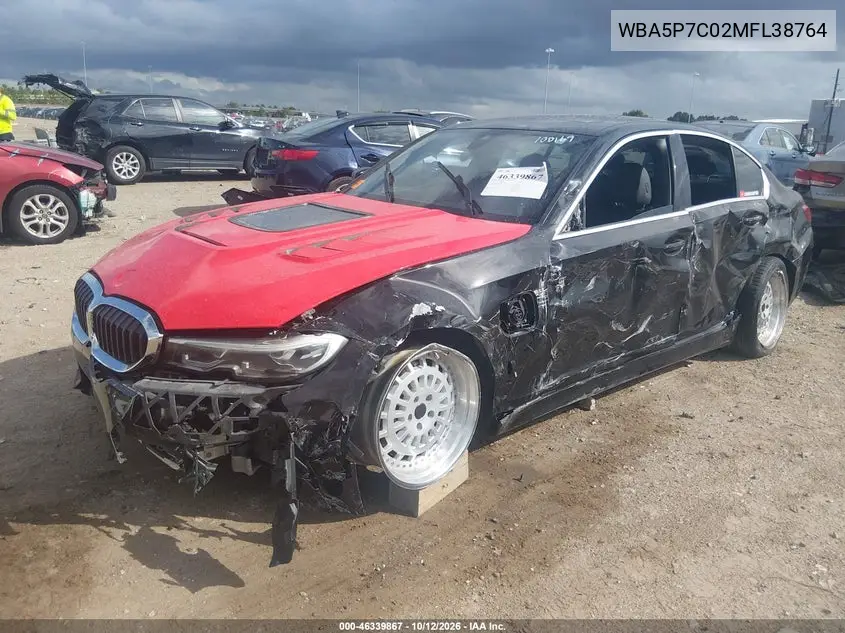 2021 BMW 3ER VIN WBA5P7C02MFL38764 — фото 2