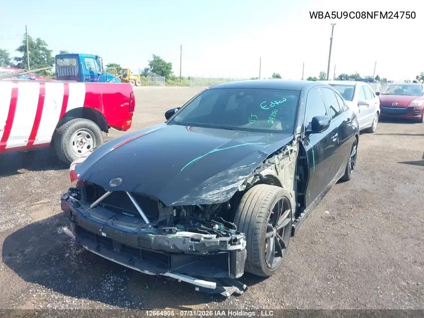 2022 BMW 3ER VIN WBA5U9C08NFM24750 — фото 2