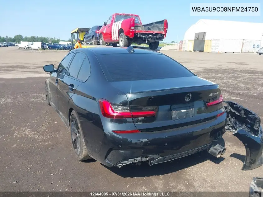2022 BMW 3ER VIN WBA5U9C08NFM24750 — фото 3