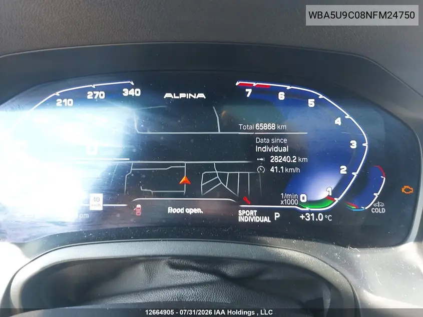 2022 BMW 3ER VIN WBA5U9C08NFM24750 — фото 7