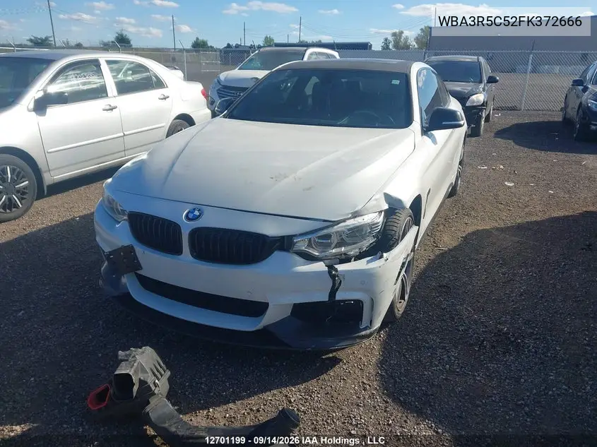2015 BMW 4ER VIN WBA3R5C52FK372666 — фото 2