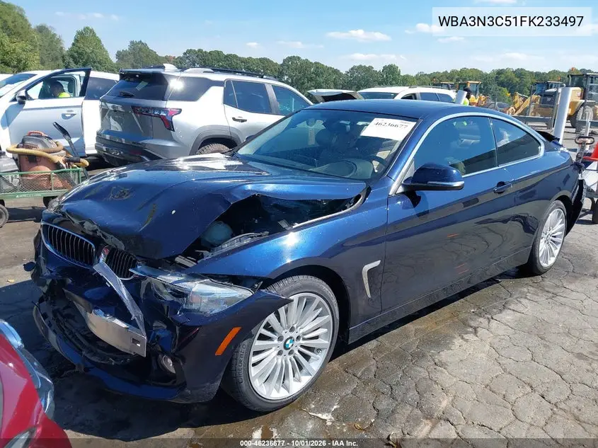 2015 BMW 4ER VIN WBA3N3C51FK233497 — фото 2